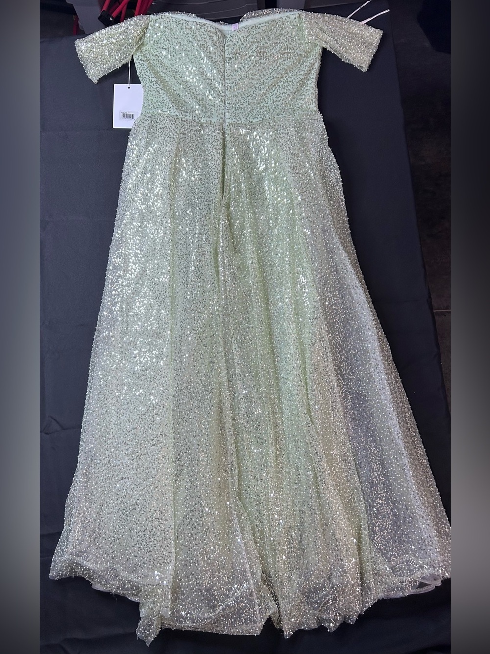 Mac Duggal 20515 NWT Women's Off the Shoulder Sequin Gown - Picture 6 of 9